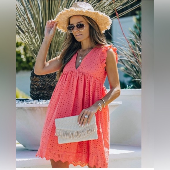 Lavender J - Eyelit dress that is a romper! Shorts under neath! - Picture 1 of 8